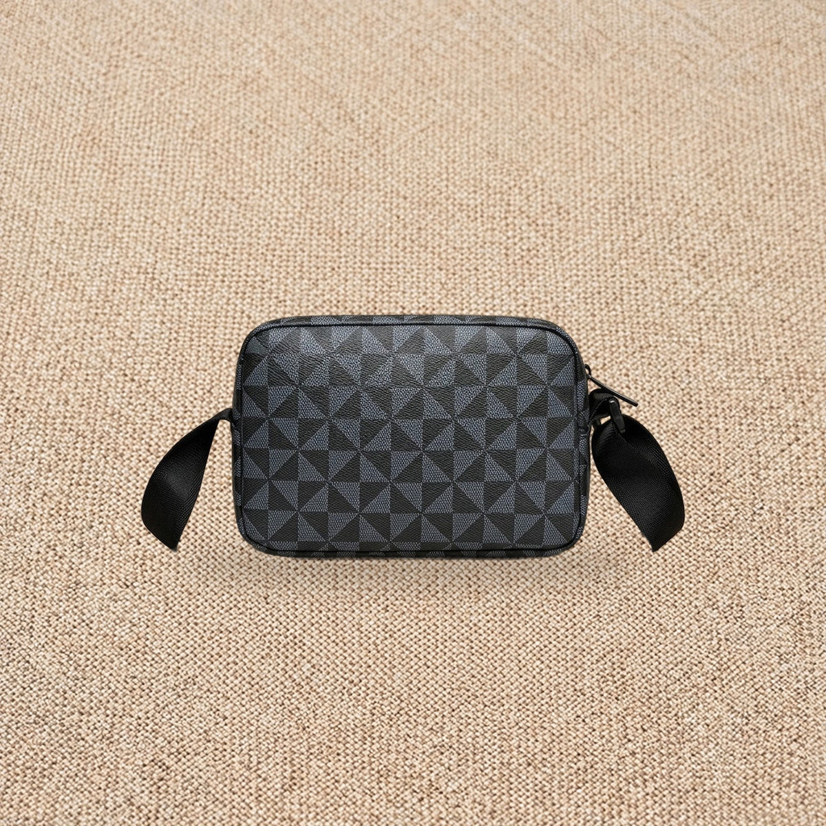 Petite sacoche bandoulière homme business — Le Minimal, coloris Gris foncé, vue de dos