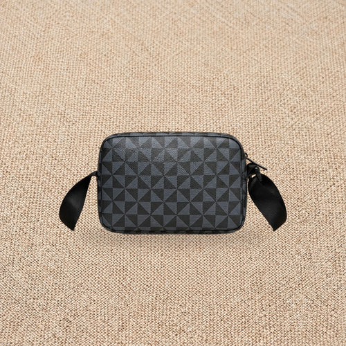 Petite sacoche bandoulière homme business — Le Minimal, coloris Gris foncé, vue de dos