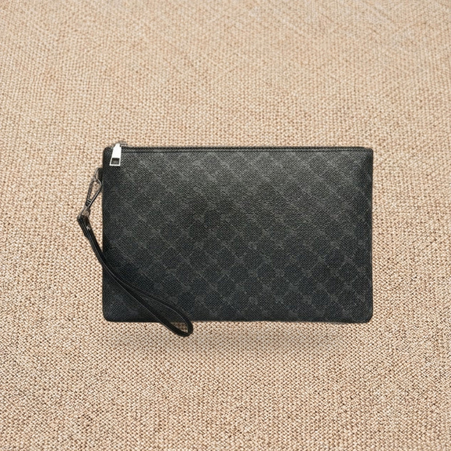 Pochette plate homme en polyester, sacoche messager — La Pochette, coloris Noir, vue de face