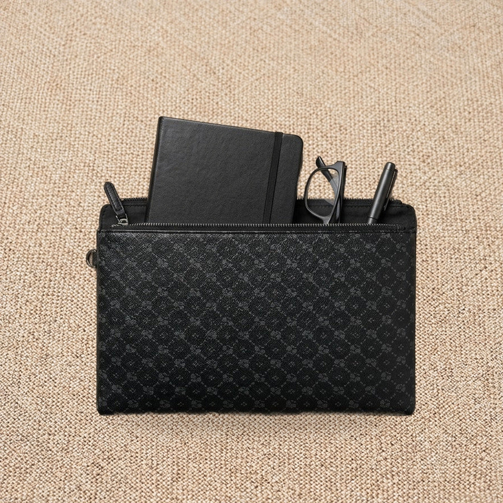 Pochette plate homme en polyester, sacoche messager — La Pochette, coloris Noir, intérieur