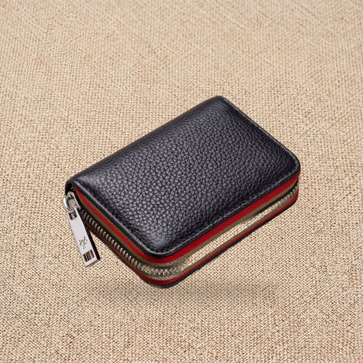 Porte-cartes homme cuir zippé RFID — Le Cardinal, coloris Noir