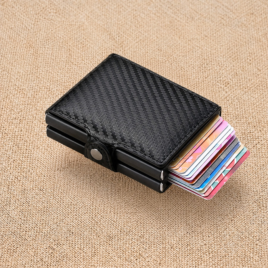 Porte-cartes RFID effet carbone, pince à billets — Le Carbone Signature, coloris Effet carbone