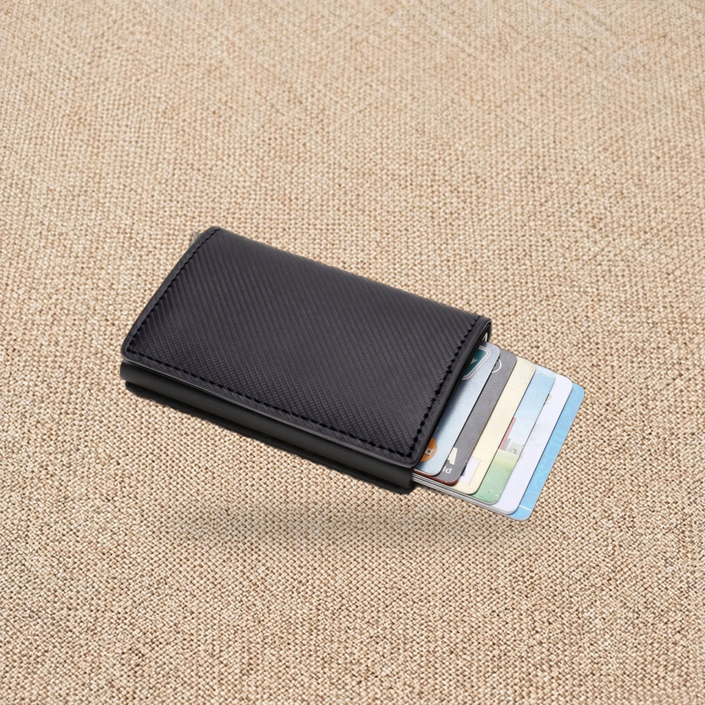 Porte-cartes RFID effet carbone, éjection en éventail — Le Carbone, coloris Carbone compact