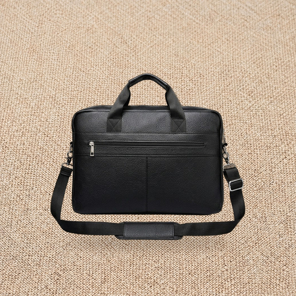 Porte-documents en cuir homme — Le Notaire, coloris Noir, vue de dos