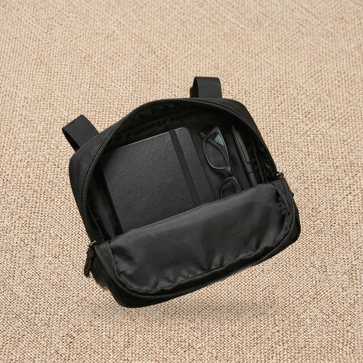 Sac de poitrine homme grande capacité streetwear — Le Tactique, coloris Noir, intérieur