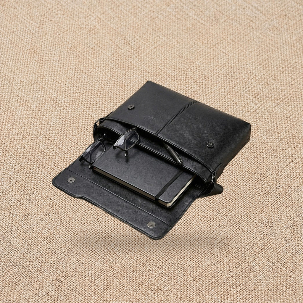 Sacoche bandoulière pour tablette — Le Nomade, coloris Noir, intérieur