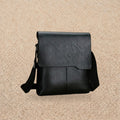 Sacoche messager homme, finition vintage — Le Rustique, coloris Noir, vue de face